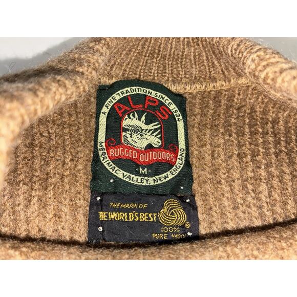 Alps Vintage Nordic Wool Sweater – Women’s M, Caramel - Picture 2 of 8